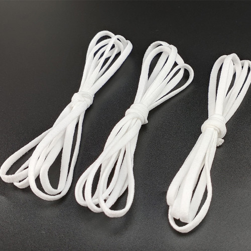 4mm High Strength Adjustable Flat Elastic Woven Cotton Band Rope For Protective Product Face Mask