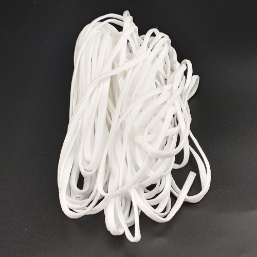 4mm High Strength Adjustable Flat Elastic Woven Cotton Band Rope For Protective Product Face Mask