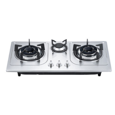 Glass top or S.S top three burner build in gas hobs