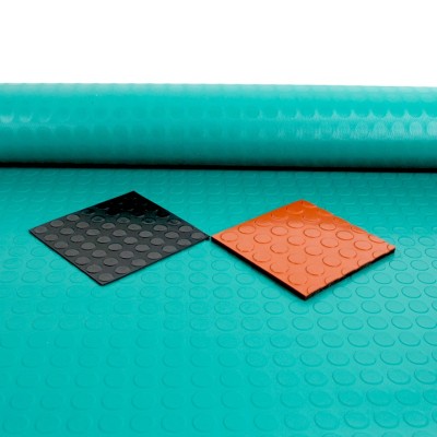 Grün schwarz gelb runde schnalle rutschfeste kunststoff gummiblatt pvc münzmatte