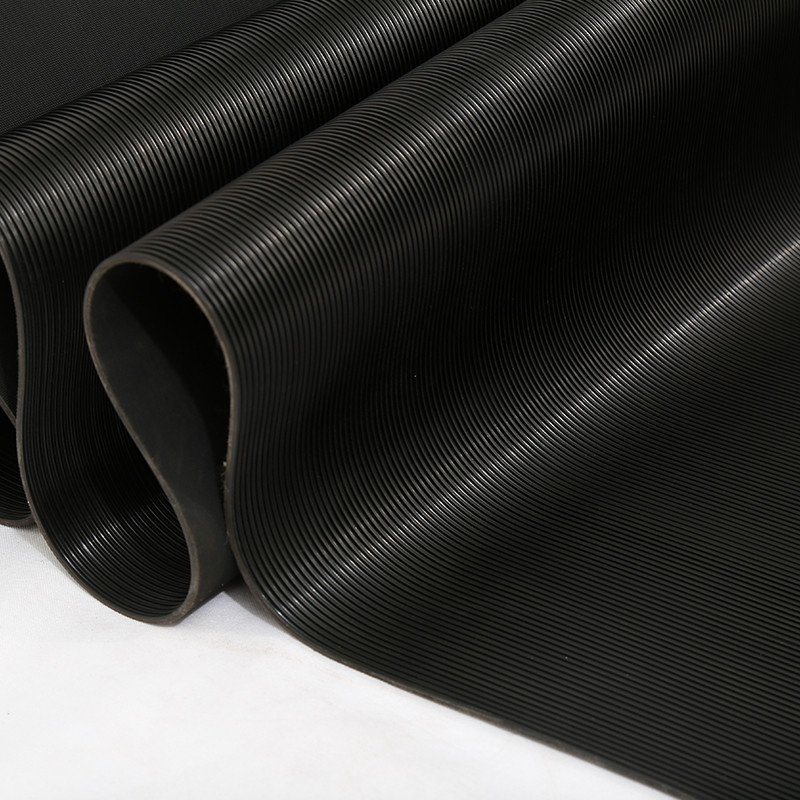 Waterproof Black Rubber Roll Anti-slip Fine ribbed rubber sheet