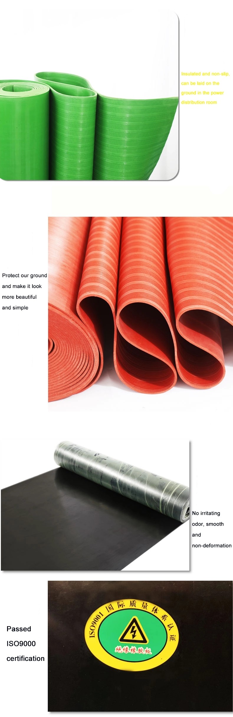 High quality Dielectric Mat saftey Insulated Rubber Floor Matting Insulation rubber sheet