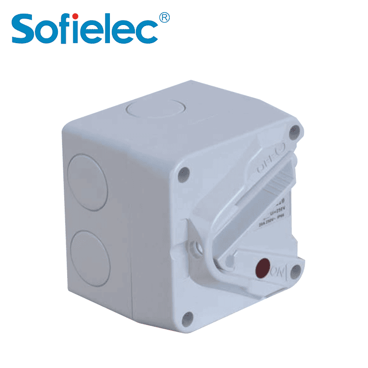 Australia market 1 pole waterproof mini isolator switch 20a