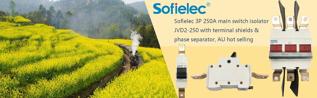 Sofielec 3P 250A main switch isolator JVD2-250 with terminal shields & phase separator, AU hot selling
