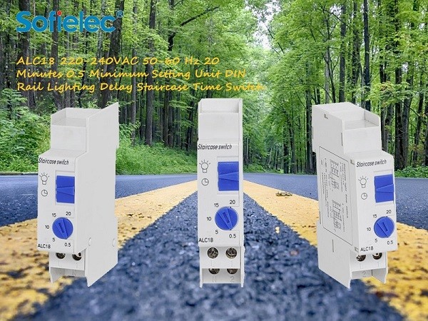 ALC18 220-240VAC 50-60 Hz 20 Minutes 0.5 Minimum Setting Unit DIN Rail Lighting Delay Staircase Time Switch