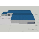 Europe Moldova Prefabricated Steel Structure Workshop With Office And Warehouse Zone