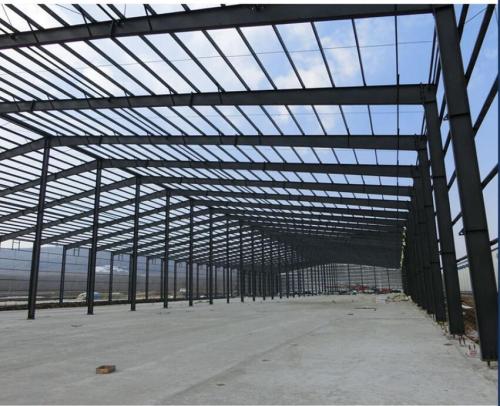 Large span industrial shed big portal frame prefabricated steel structure warehouse building to Nigeria Kenya Angola Ghana
