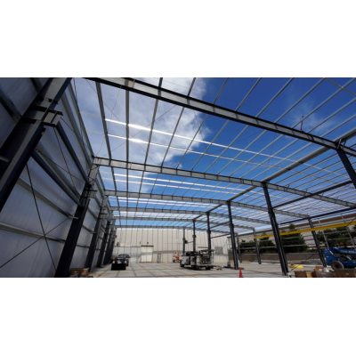 Oversea Prefab Metal Steel Structure Warehouse Project With Hoist Equipped