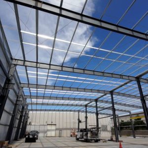 Oversea Prefab Metal Steel Structure Warehouse Project With Hoist Equipped