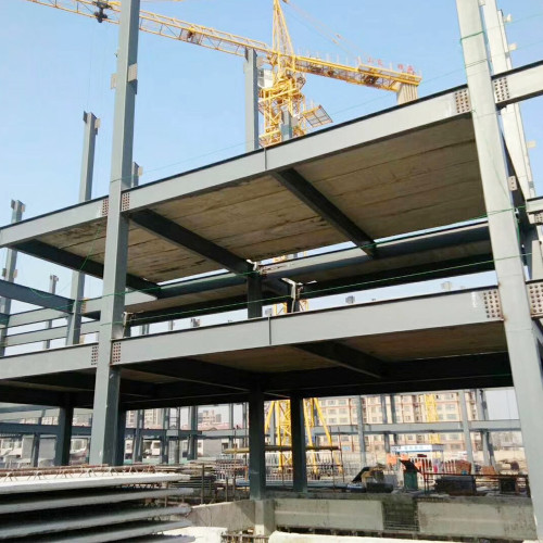 highrise multi-storey prefabricated steel structure building production work in China
