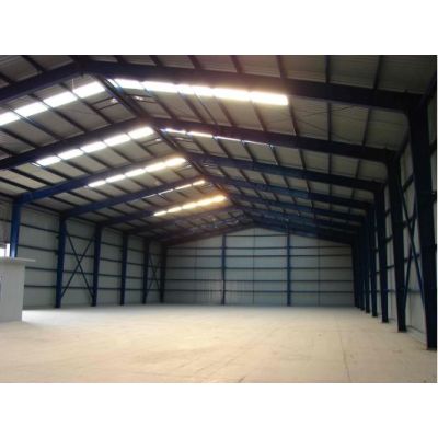 Large span industrial shed big portal frame prefabricated steel structure warehouse building to Nigeria Kenya Angola Ghana