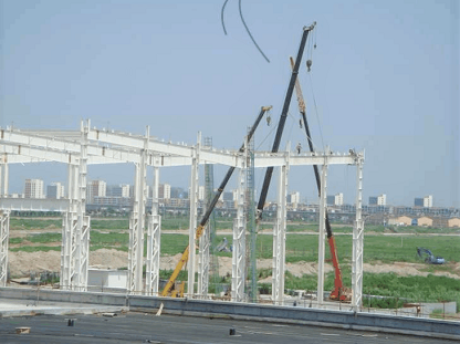 Philippines Prefabricated Steel  Structure Workshop Construction With Cranes