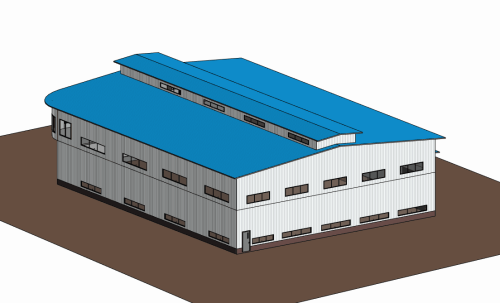 Good design Double Storey prefabricated Steel Structure Workshop With Warehouse And Office