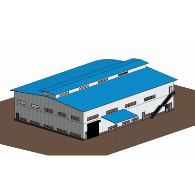 Nigeria Double Storey Steel Structure Workshop with Warehouse And Office design