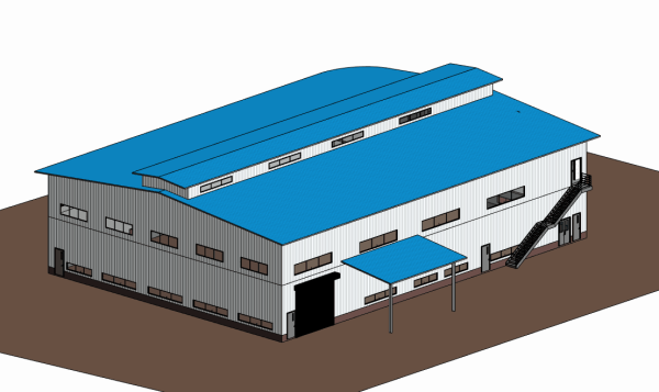 Indonesia Double Storey prefabricated Steel Structure Workshop With Warehouse And Office