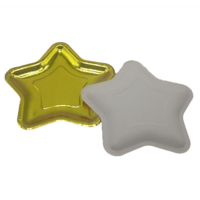 Gold/silver foil Star shape party decoration fancy paper plates