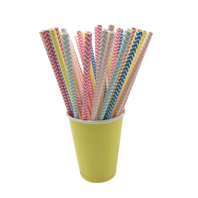 FDA Food Grade customized colorful Drinking Straw Degradable Paper Straw