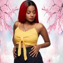 Wholesale Ombre 1b/red Cuticle Aligned Brazilian Straight Virgin Human Hair 360 Wig For Black Women