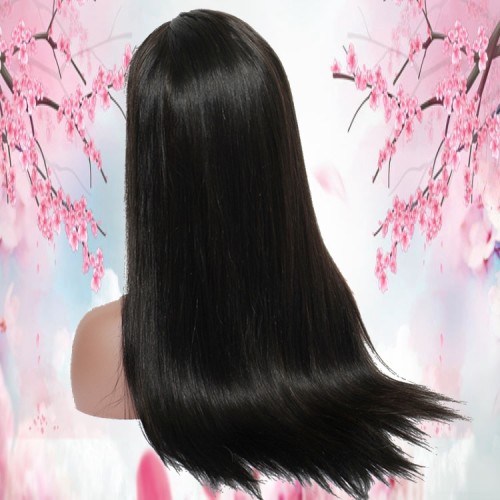 Wholesale Unprocessed Virgin Straight Virgin Brazilian Human Hair Front Lace Wigs For Black Ladies