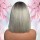 12inch Middle Part 1b Silver Grey Peruvian Human Hair Short Bob Wigs With Full Ending