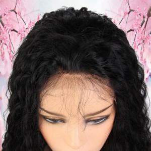 Wholesale Factory Price Deep Curly Pre Plucked Heavy Density 360 Human Hair Wigs With Baby Hair