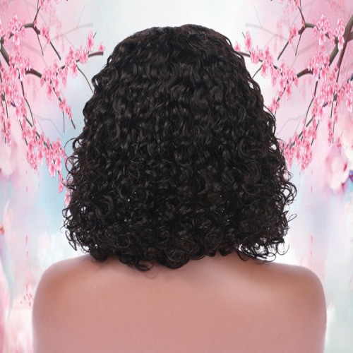 Wholesale Factory Price Remy Brazilian Human Hair Short Jerry Curly 13x6 Lace Front Wig