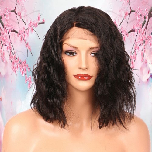 Glueless Pre Plucked Brazilian Bob Wavy Lace Front Human Hair Wigs For Black Women For Summer