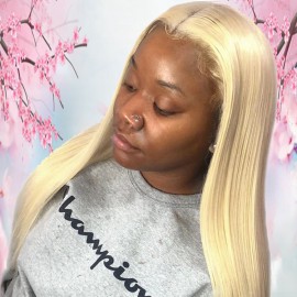 Wholesale Price Fast Shipping 613 Straight Pre Plucked Human Hair 360 Lace Wigs