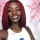 Wholesale 100% virgin 1b 99j ombre silky straight wave 8-14inch short bob full lace human hair wig