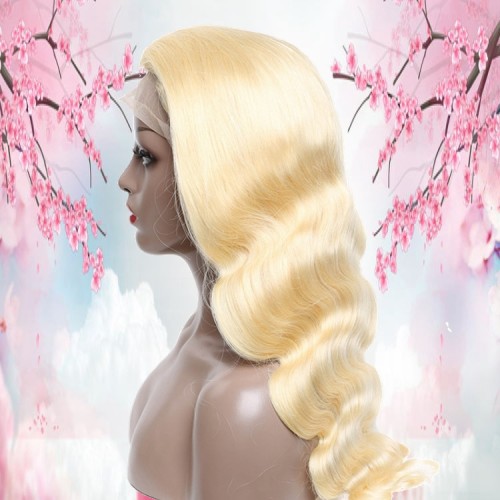 Wholesale 613 Body Wavy Peruvian Human Hair Transparent Full Lace Wigs For White Women