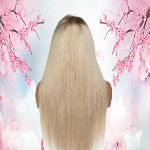 Virgin Brazilian Silky Straight Glueless 613 Blonde  13X6 Lace Front Human Hair Wigs