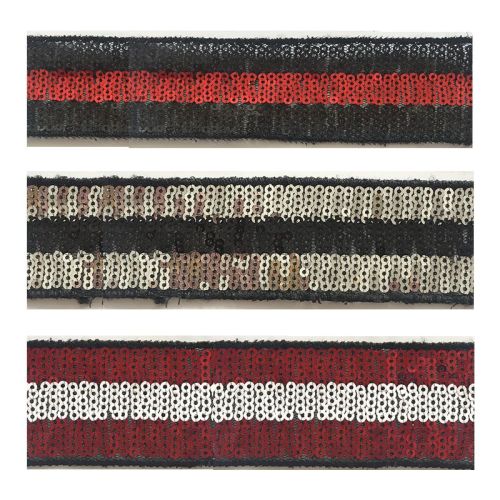 2019 new arrival sequin design embroidery reversible sequin trim sequin motif tape for dress