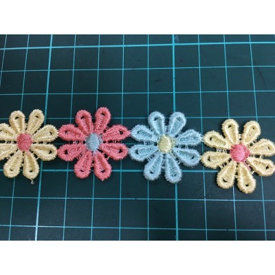2019 new fashion colorful flower design lace,high quality chemical lace for decoration