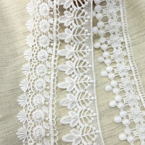 2019 latest Fancy Lace Trimming embroidery pearl lace bridal tulle lace