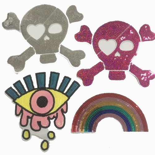 2020 custom embroidery iron on sewing on patches sequined