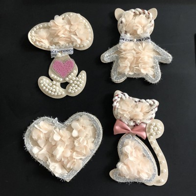 Nail Bead Manual Sewing Beaded Patch Applique Rhinestone Patches For Clothing