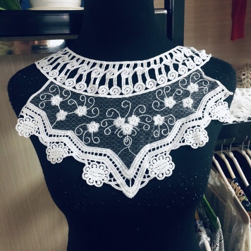 Milk Silk Neck Lace Embroidery Neckline Lace Collar For Clothes