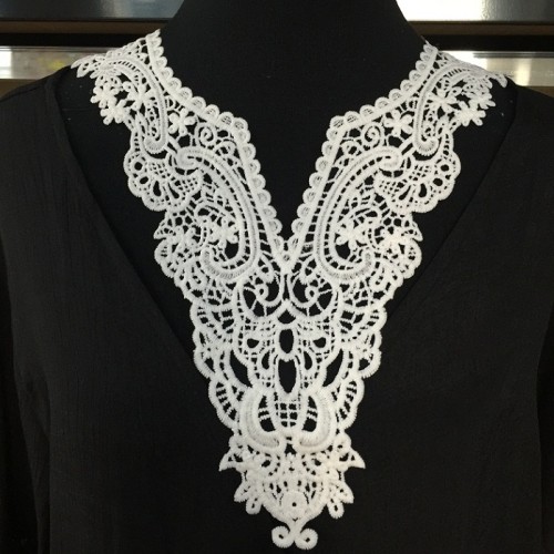 wholesale high quality crochet white embroidery neck lace collar laces applique