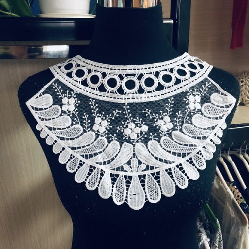 wholesale high quality crochet white embroidery neck lace collar laces applique