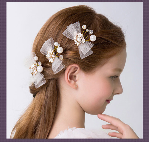 Flower Girls Crystal Hairpin Girls Headpiece