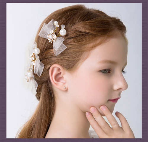 Flower Girls Crystal Hairpin Girls Headpiece