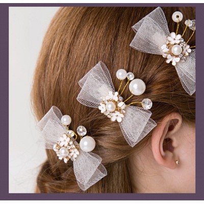Flower Girls Crystal Hairpin Girls Headpiece