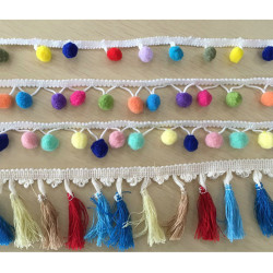 colorful decorative 1.5mm POM ball LACE