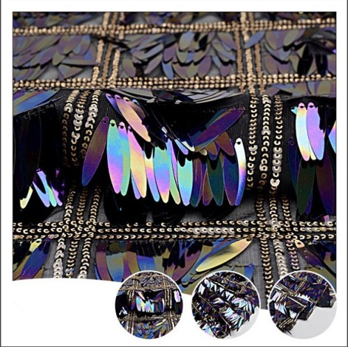2020 The latest fashion for evening dress reversible sequin lace fabric