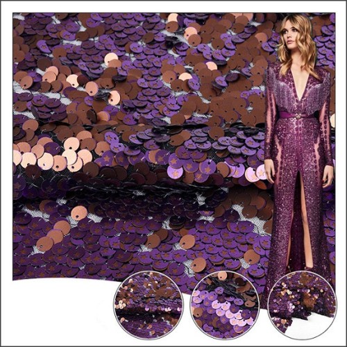 2020 The latest fashion for evening dress reversible sequin lace fabric