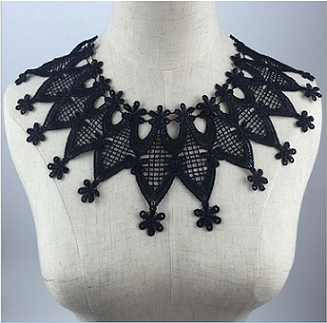 2019 new arrival pearl beaded embroidery lace collar ladies