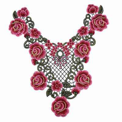 Sew On Flower Embroidery Lace Fabric 3d Neck Collar Lace