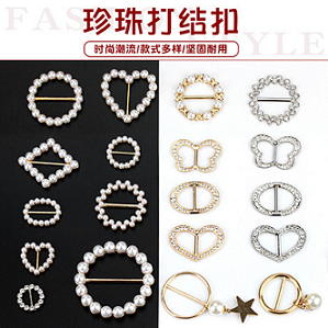 Shoes Half Rhinestone Pearl Plastic Rivet Jeans Buttons And Rivets For Handbags