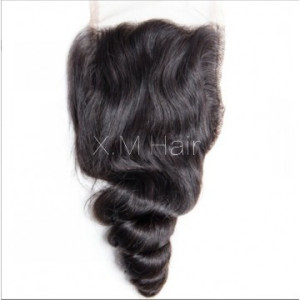 Loose Wave Lace Closure One Bundle Deal