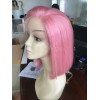 Pink Color High Quality Lace Front Short Bob Human Hair Wig NO.1
